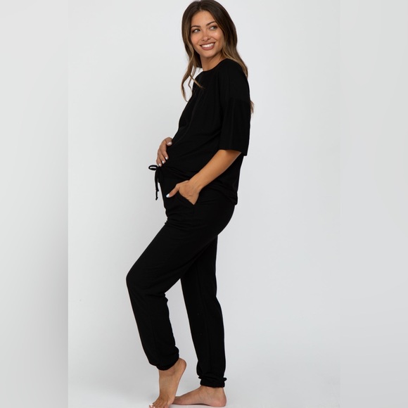Black Jogger Maternity Lounge Set - Picture 3 of 5